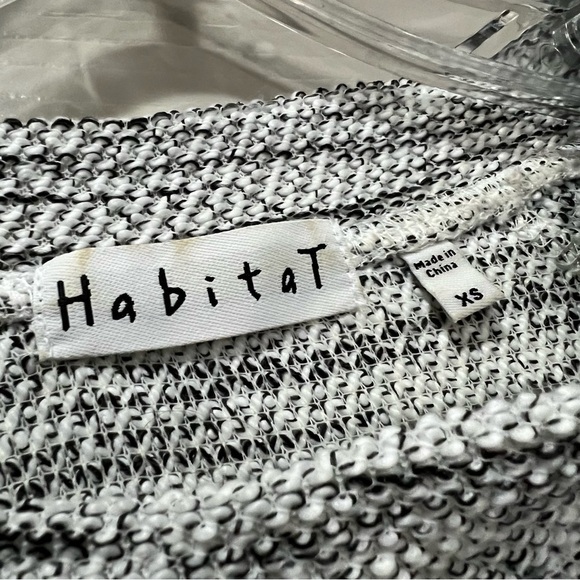 Habitat XS Gray White Heathered Crew Neck Sweater Top Cotton Blend G - Picture 3 of 4